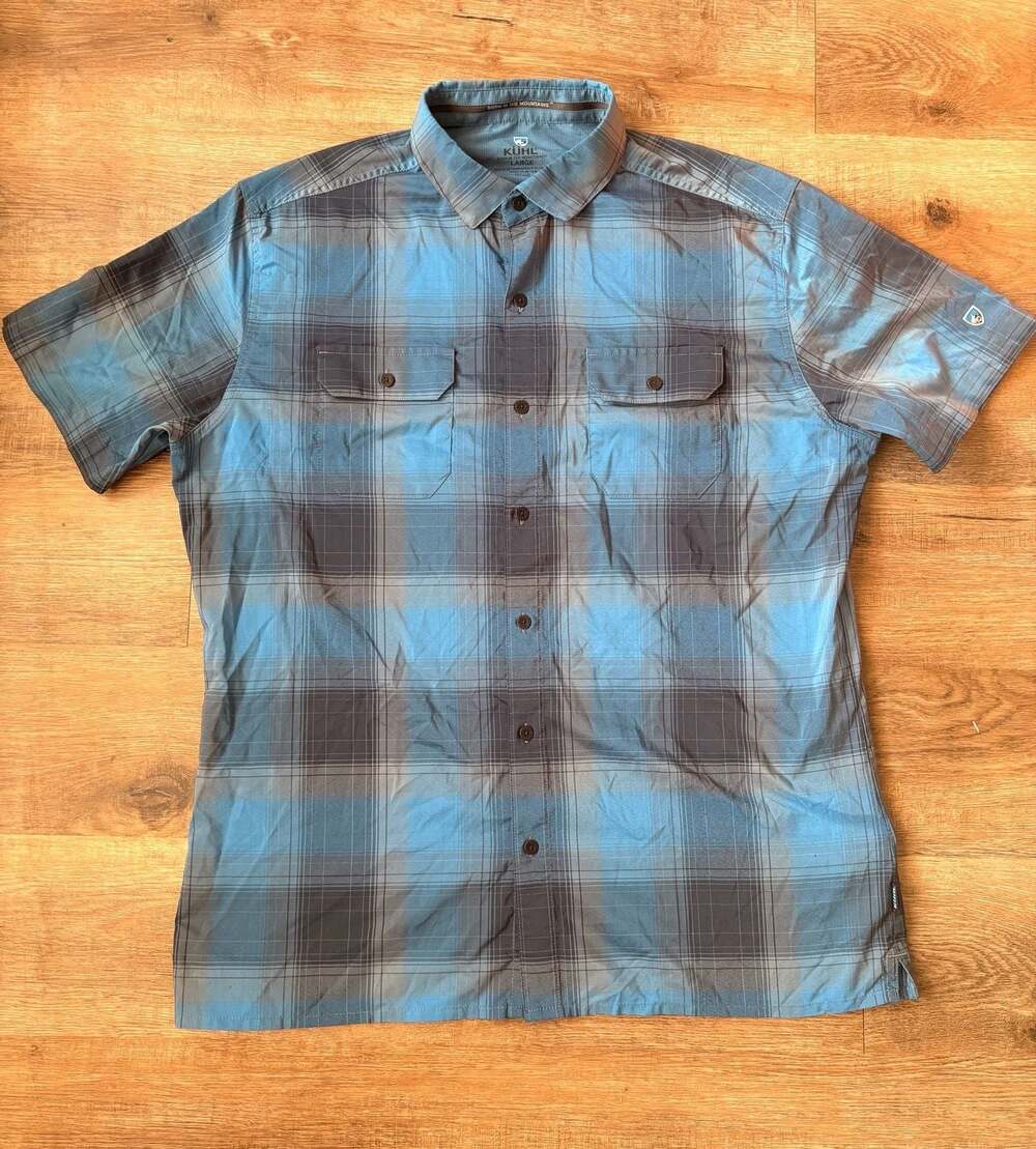 Kuhl Men's Response Lite Short Sleeve Shirt Shadow Blue Medium